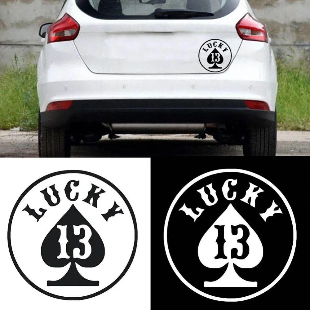 

Lucky Number 13 Vegas Sticker Decal Car Window Funny Truck Gamble Bodywork Front Windshield Suv Decoration Accessories Exterior