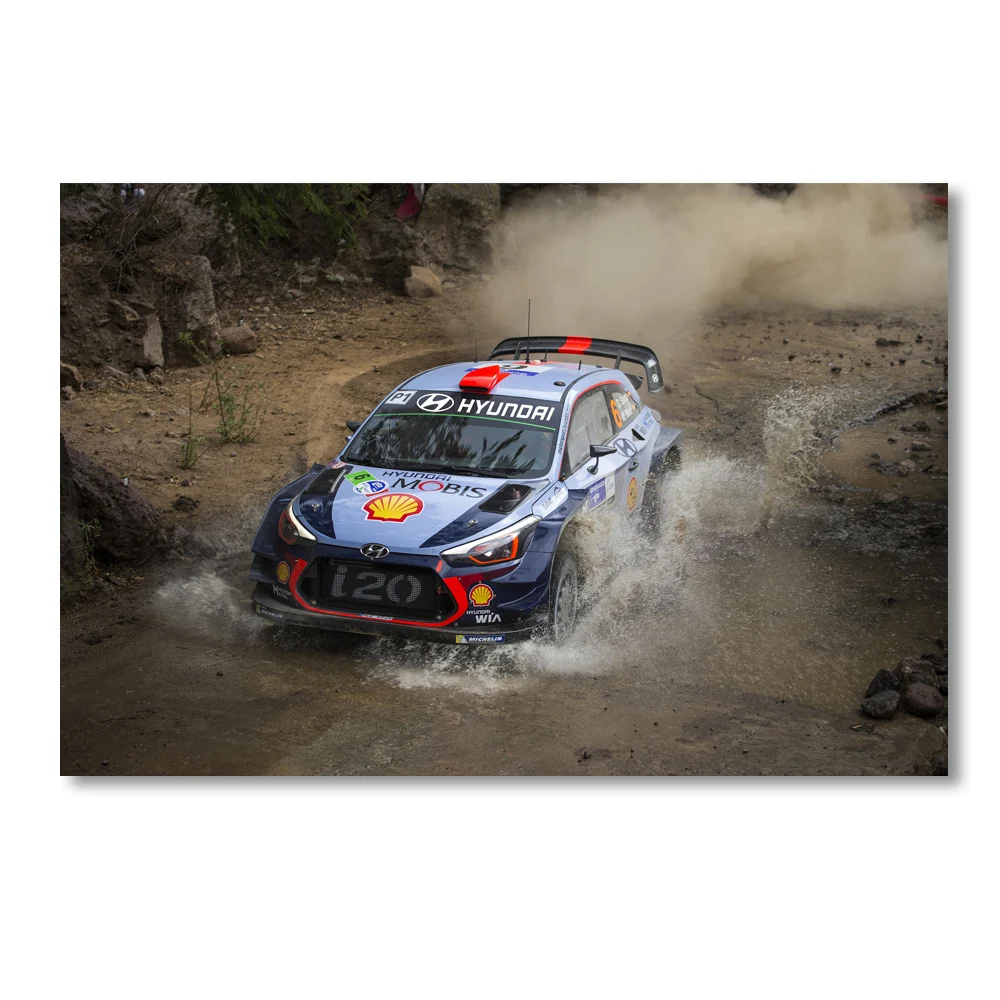 

Hyundai Tuning i20 Coupe W R C Rallying Sport Car Picture Canvas Painting Posters and Prints Wall Silk Art for Room Home Decor