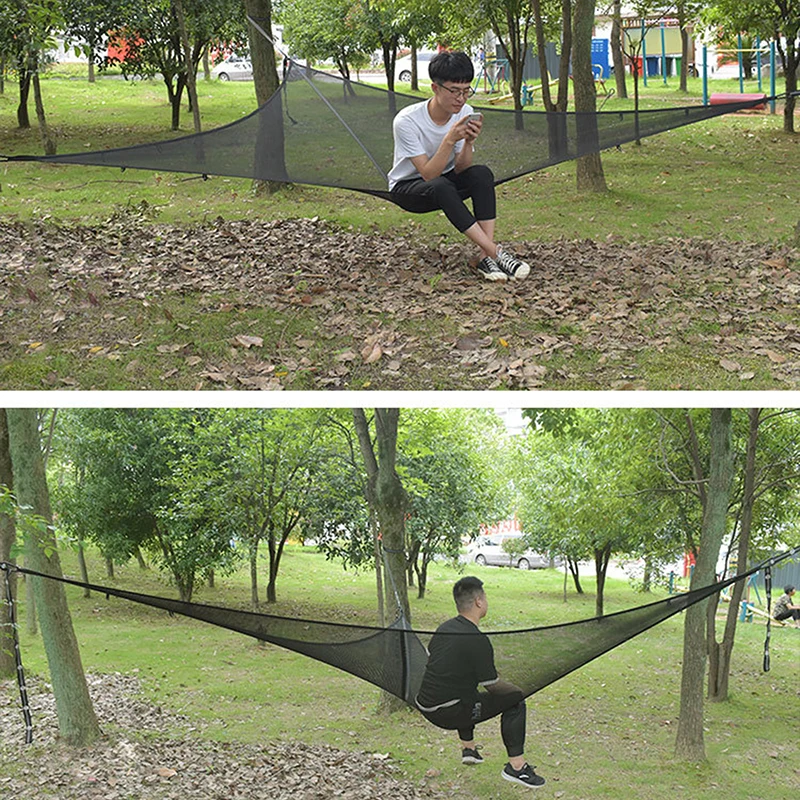 

Outdoor Multi-Person Hammock - 3 Point Design Portable Hammock Triangle Antenna Mat Convenient Camping Sleep