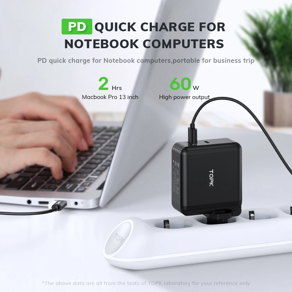 Быстрая зарядка TOPK 60 Вт USB Type C PD зарядное устройство быстрая 3 0 для iPhone Xiaomi Mi Samsung
