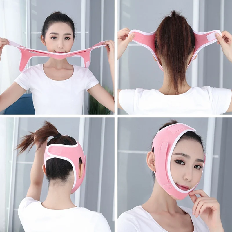 

Triangle Anti-snore Headband Thin Face Bandage Face Cheek Chin Lift Up Slim Face Sleep Mask Sleep Thin Face Band Elastic Band