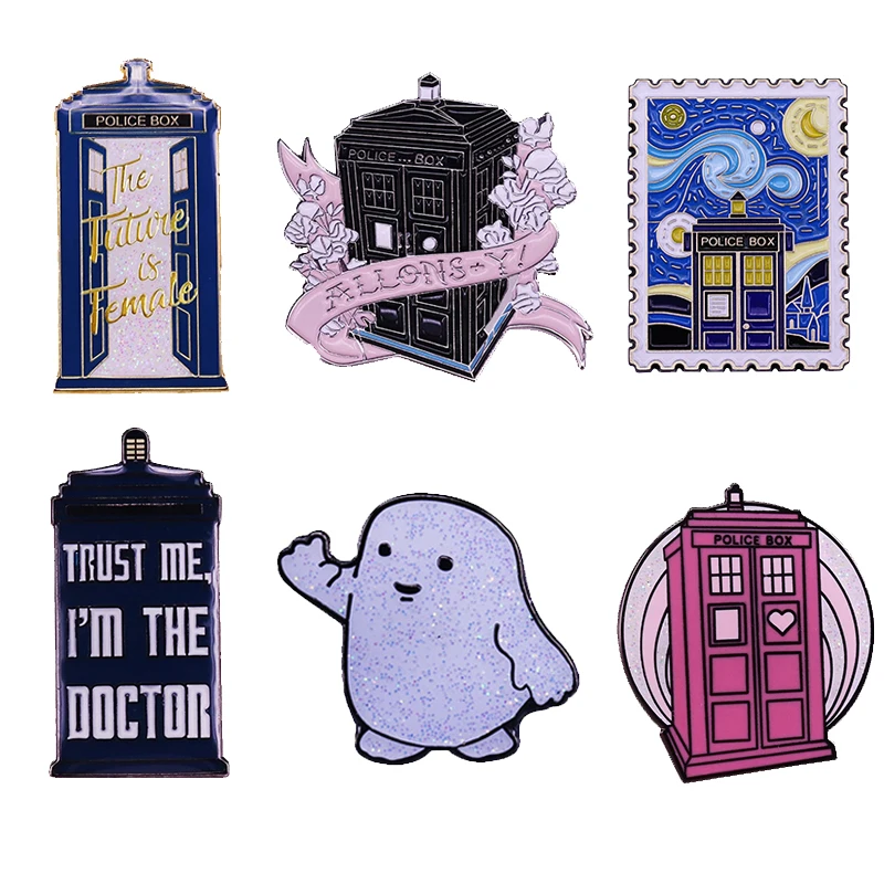 Брошь из сериала ТАРДИС полицейская брошь на булавке с аппаратом для спутывания