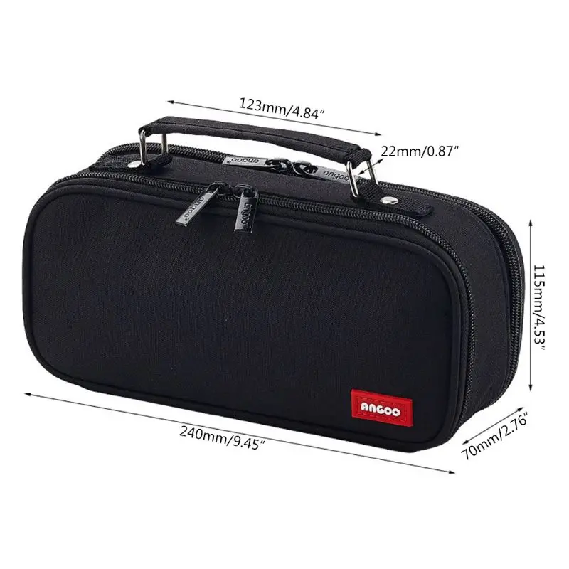 

Pencil Case Cosmetic Bag Double Layer Large Capacity Makeup Pouch School Office LX9F