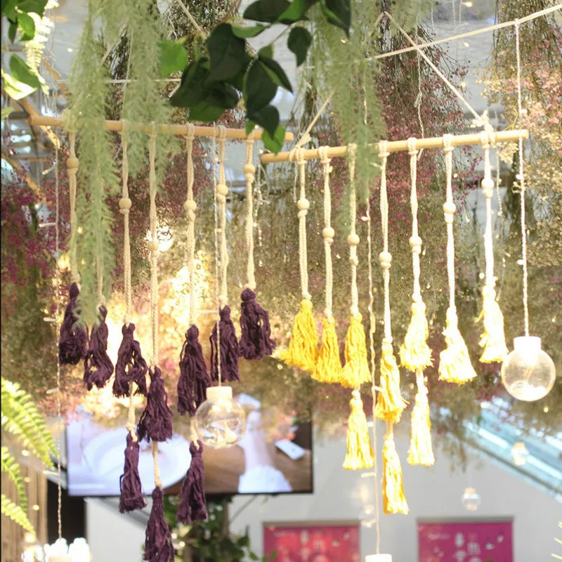 

Fashion Hand woven Curtain Tapestry Nordic Style Home Accessories Wall Tapestry Creative Can Hang Photo Living Room Decoration