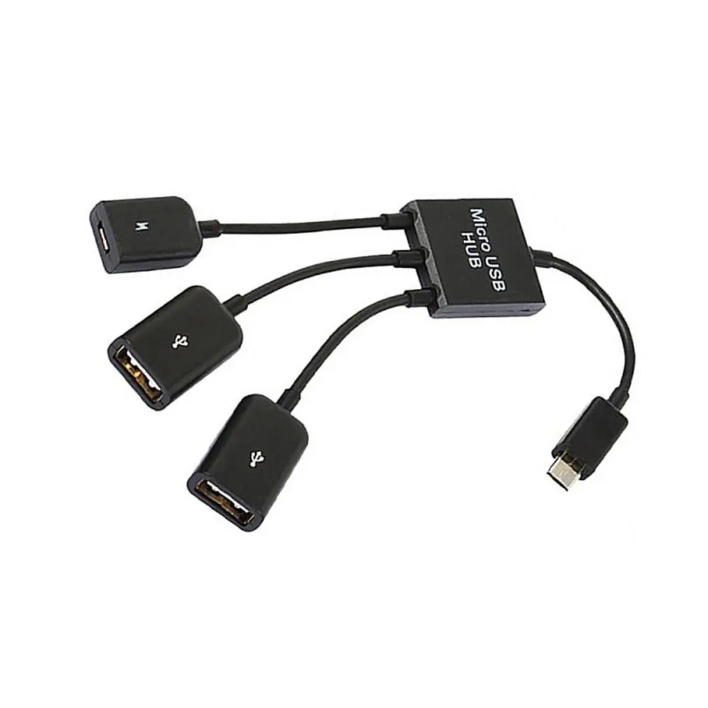 Микро Usb Otg концентратор один для трех с блоком питания и мышь клавиатура|USB-хабы| |