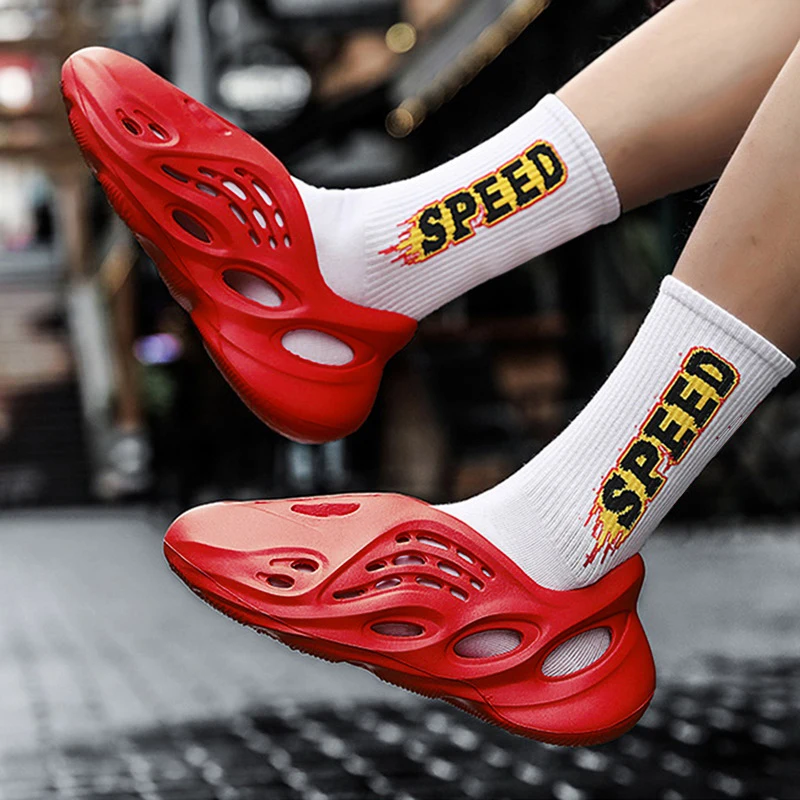 

Summer Casual Shoes Men Women Sandals Soft Mesh Couple Beach Slippers Swimming Sandal Foam Runners Comfort Flip-flops Slipper 45