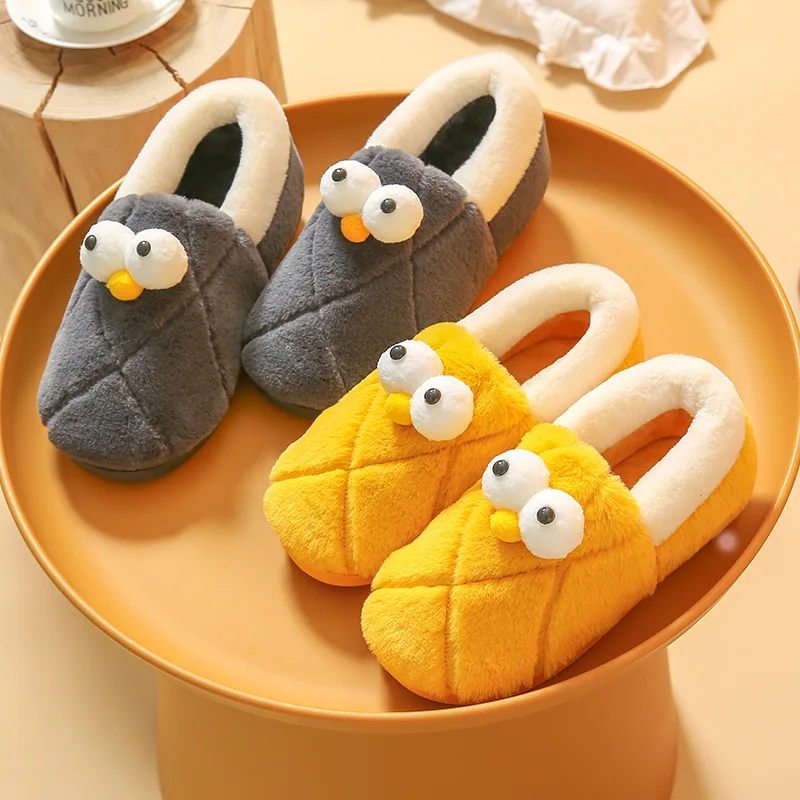Winter Bag With Cotton Slippers Ladies Thick-Soled Plush Indoor Warmth Couples Winter Cotton Slippers Men's Home Household