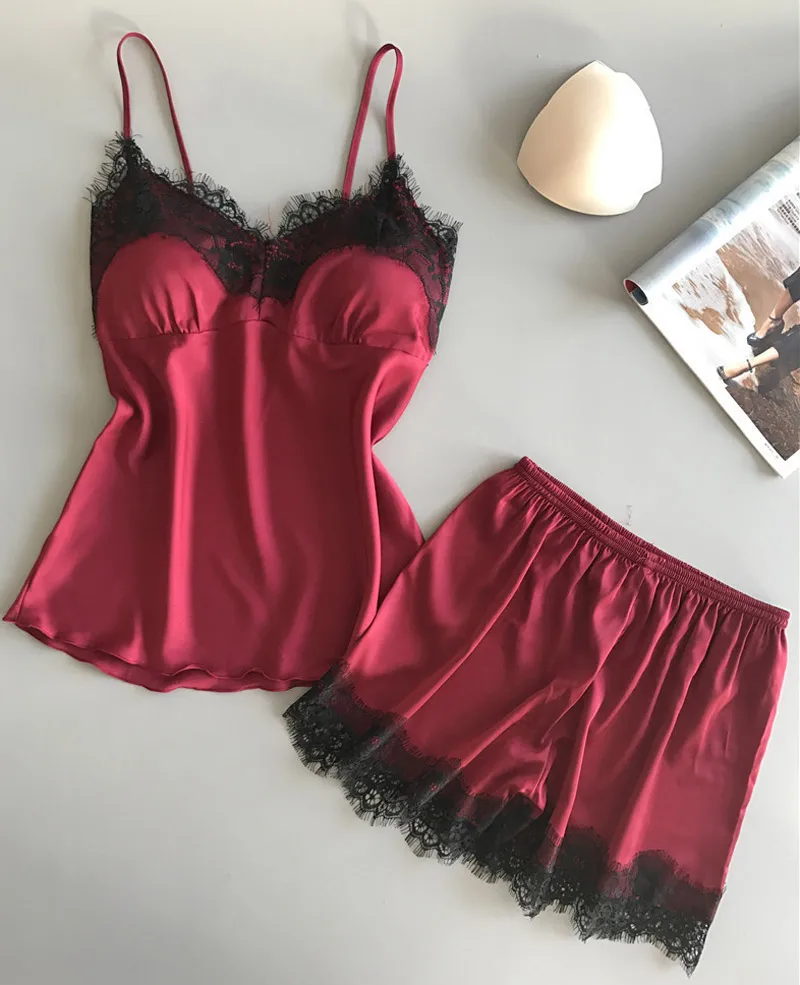 Женское кружевное ночное белье винно-красный черный синий белый цвет