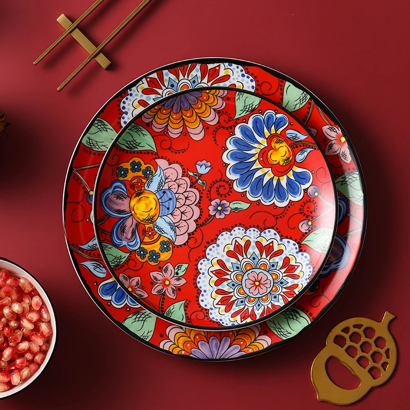 

Plate creativity delicate fruit plate lovely ceramic tableware steak Western festive dish household