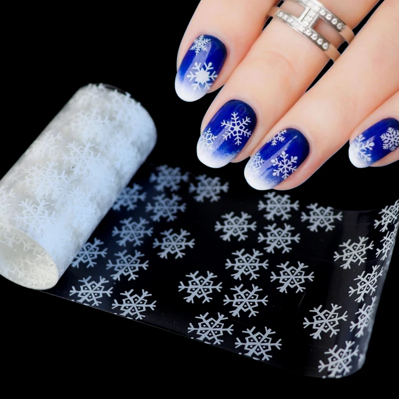 Рождественский узор для ногтей 120x4 см наклейка Рождественская Снежинка фольга 3D