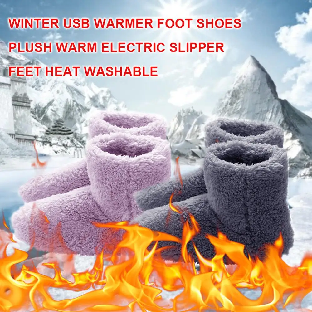 

USB Heated Warm Feet Thick Flip Flop heat Warm Foot care Treasure Warmer Shoes Winter Warming Pad Heating Insoles Warm Heater