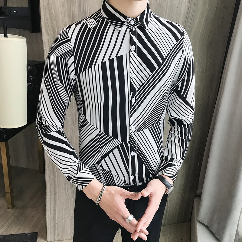 TANG 2019 New brand Fashion Men Shirt Shirts 3d Floral Print Head Centered Casual Slim Fit Luxury | Мужская одежда