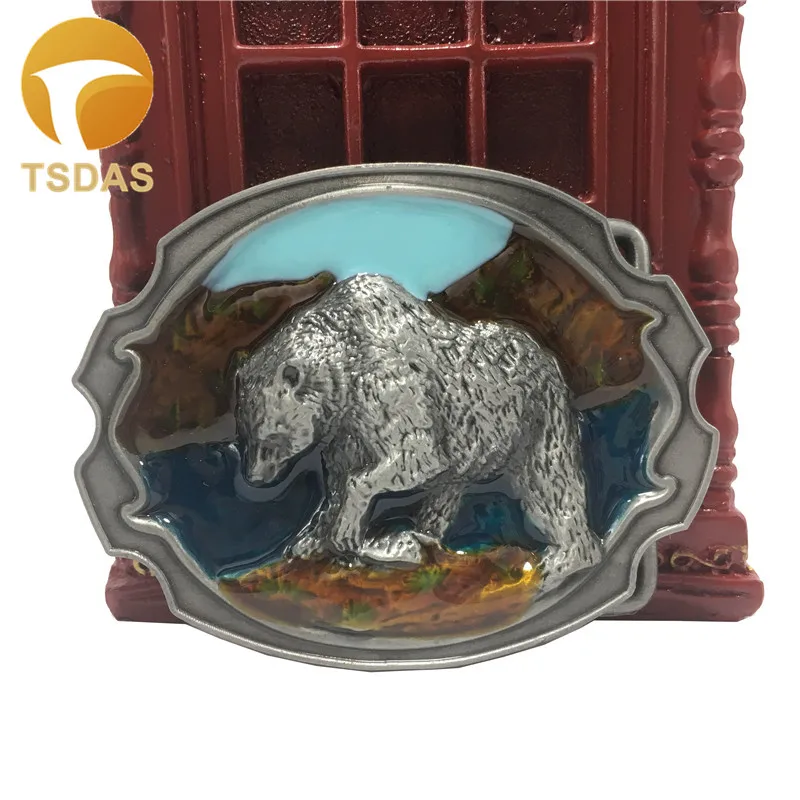 Модный милый белый медведь металлическая пряжка ремня подходящая для 4 см