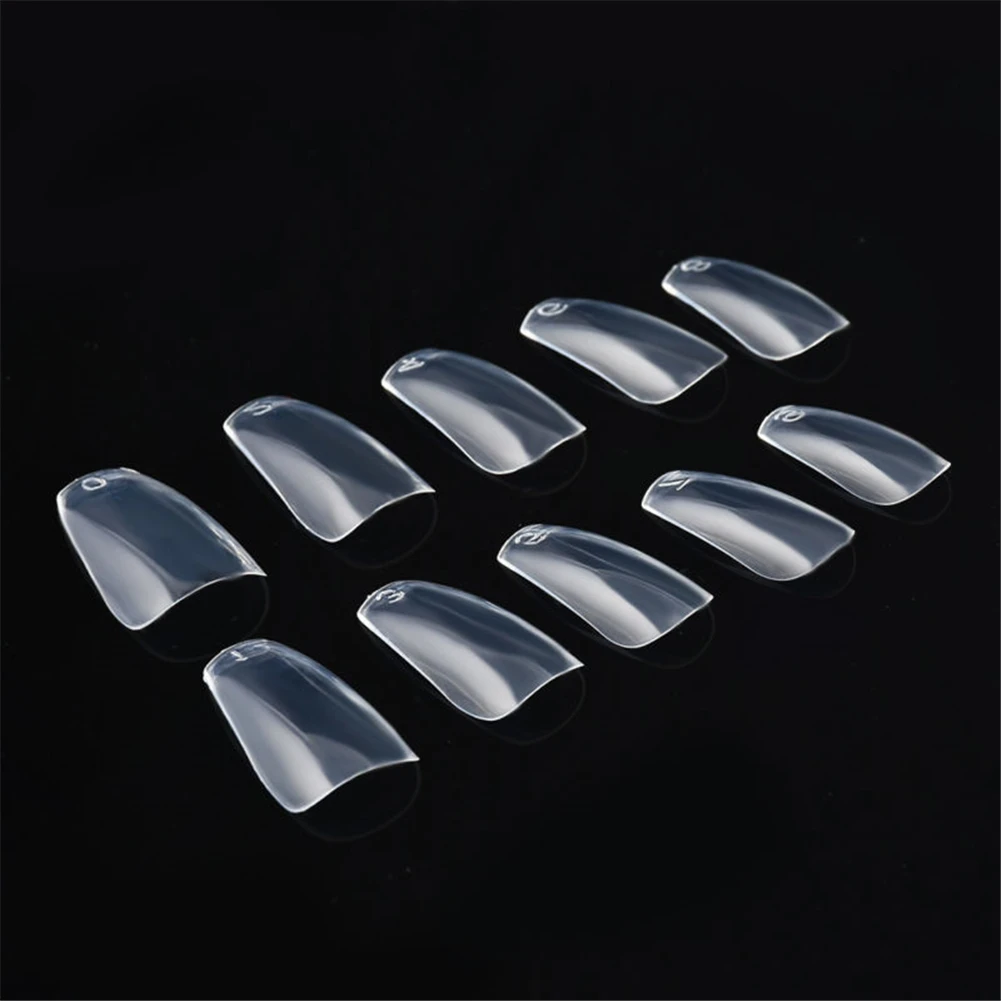 1 коробка прозрачные/натуральные накладные ногти балерины с длинным покрытием