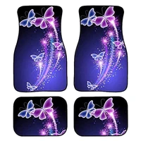 jun teng purple butterfly print design lady girl universal rubber material anti dirty 42pcs car interior protection foot mat