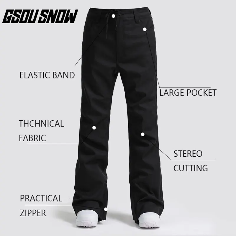 Штаны GSOU мужские лыжные теплые водонепроницаемые дышащие ветронепроницаемые