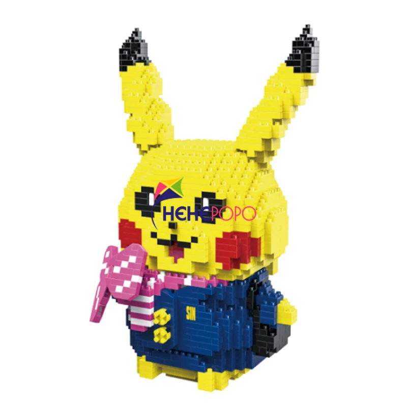 

1640pcs Pokemon Micro Blocks Pikachu Cartoon Model Mini Building Bricks Game Anime Figures for Block Toys 9086