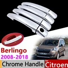 Автомобильные аксессуары, хромированная крышка ручки для наружной двери для Citroen Berlingo Partner II 2008  2018 B9 2009 2015 2017, Набор декоративных наклеек