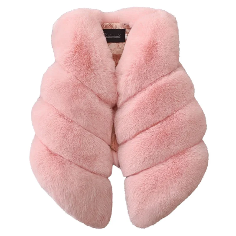 Модная осенне зимняя меховая верхняя одежда для девочек жилеты младенцев детей