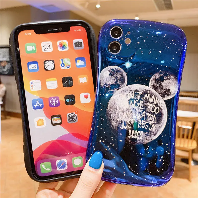 

Earth Cartoon Couple Phone Cases for iPhone 11 12 Pro X XR Xs Max 12Mini 7 8 Plus Fashionable Simple Anti falling mobile shell