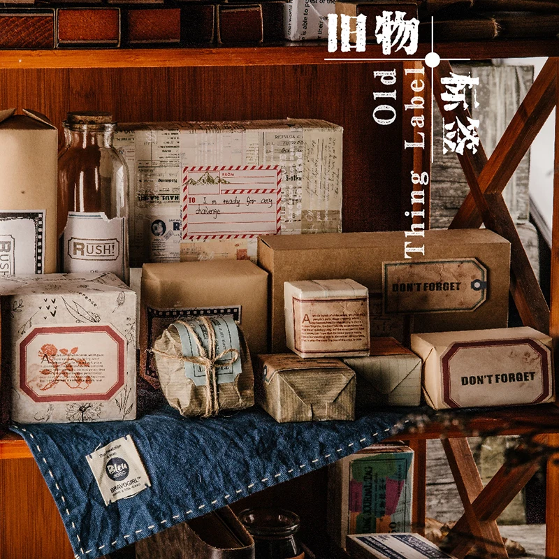 50pcs/box Vintage tag stamp letter ticket Bullet Journal Decorative Washi Stickers Scrapbooking Stick Label Diary Album | Дом и сад