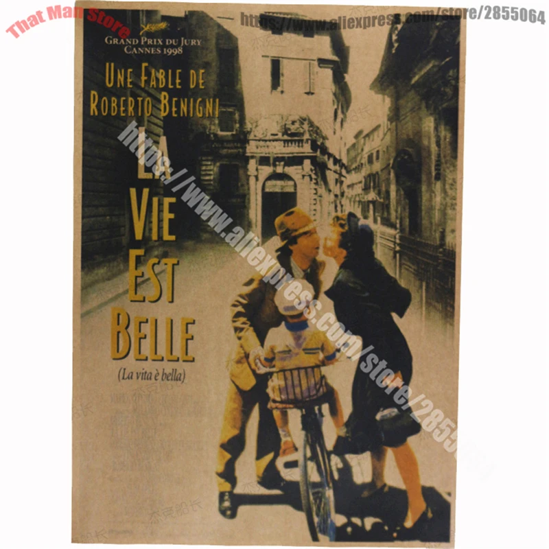 

La Vita e bella Italy film classic movie/kraft paper/bar poster/Retro Poster/decorative painting