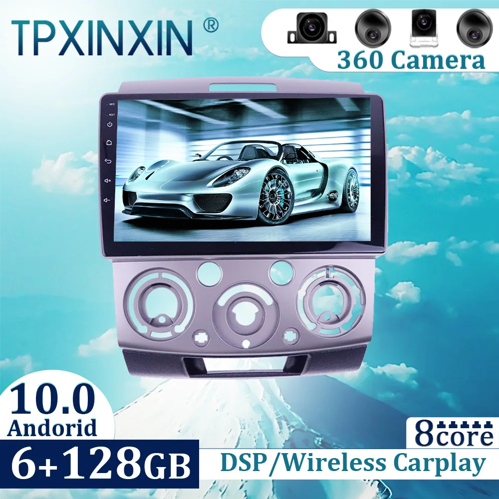 

6+128GB For Ford Everest Ranger 2006-2010 Android 10 Carplay Radio Player Car GPS Navigation Head Unit Car Radio with Screen
