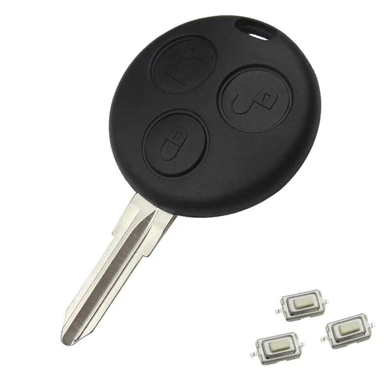 OkeyTech 3 кнопки Замена ключа автомобиля оболочки для Mercedes Benz SMART Fortwo 450 Forfour Roadster чехол Fob с микро-переключателем