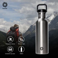 fjbottle hiking sports water bottle stainless steel drinking bottle portable camping cold kettle 750ml large capacity bpa free