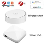 Умный хаб Tuya ZigBee 3,0, беспроводнойпроводной мост-шлюз, голосовое дистанционное управление, работает с Alexa Google Home Assistant Yandex Alice