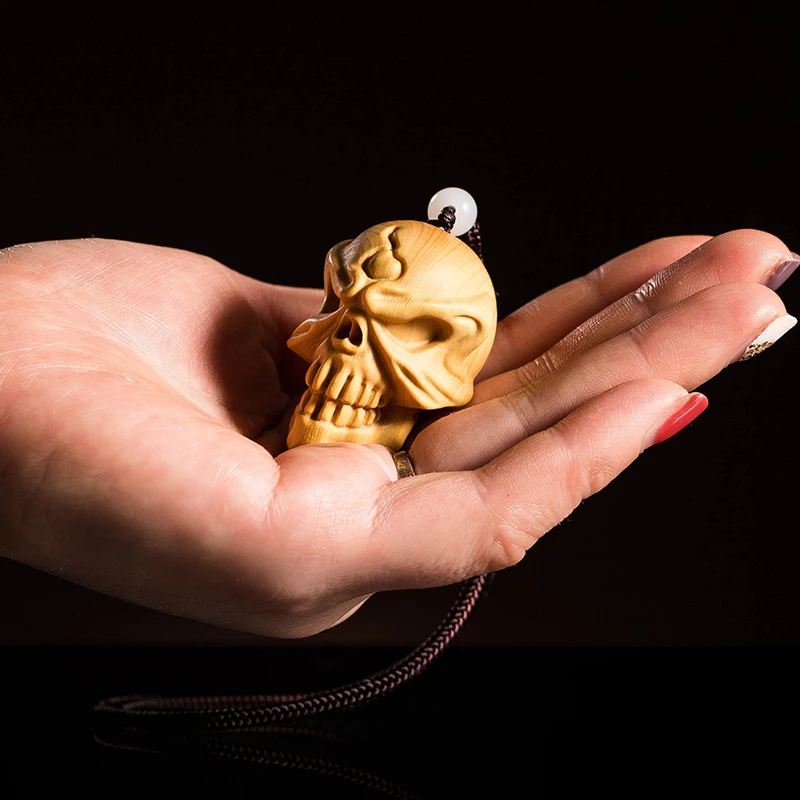 Деревянный Череп резьба из самшита в китайском стиле новый сверкающий череп