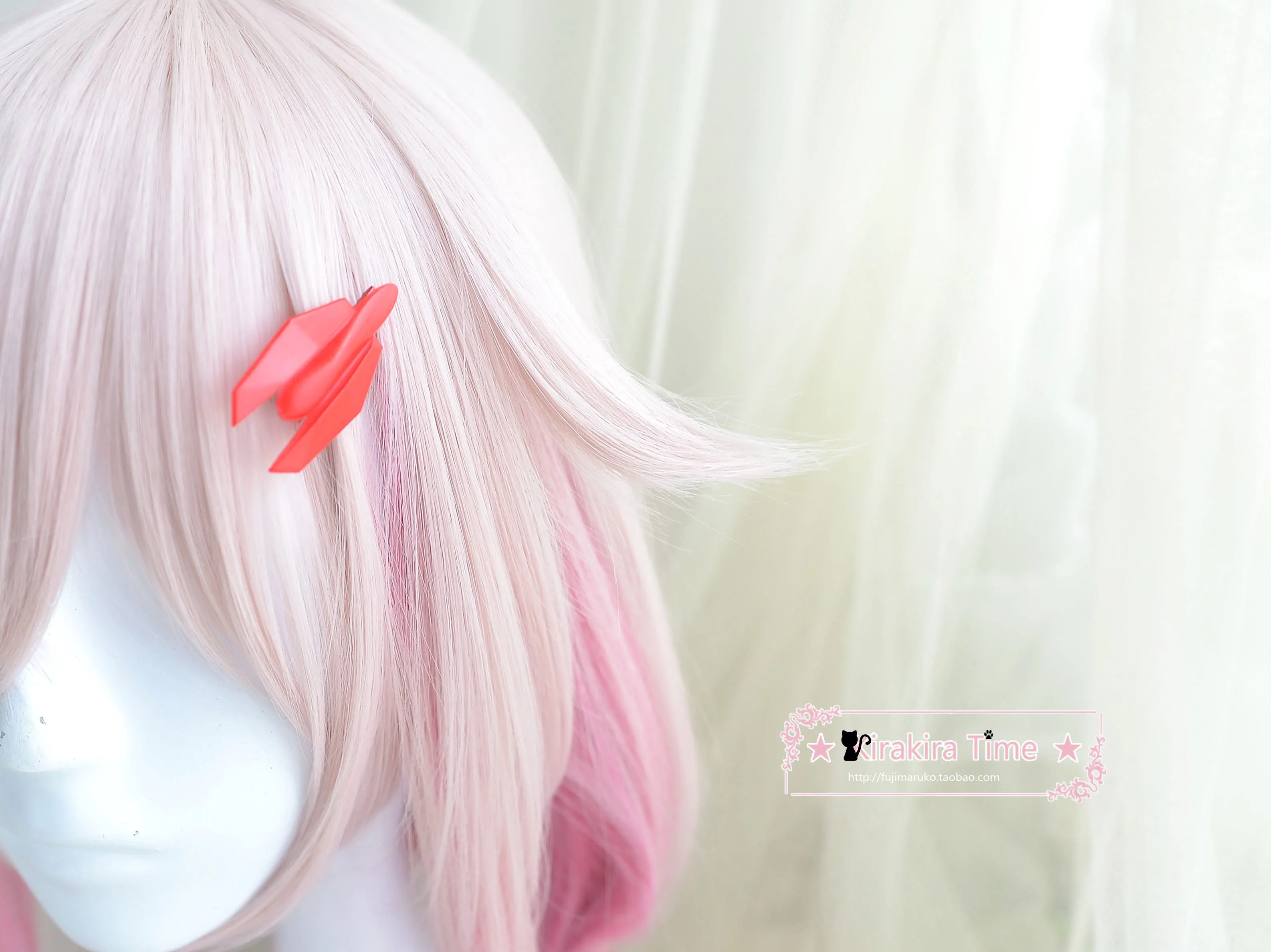 Парик для косплея Yuzuriha Inori из аниме Виная Корона Длинные розовые заколки волос на