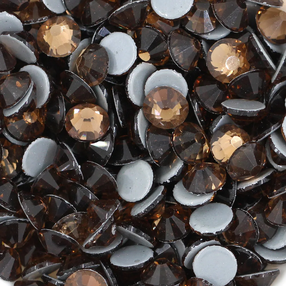 1440 шт. горчичный Кристалл Копченый топаз Стразы плоский задник страз железо на