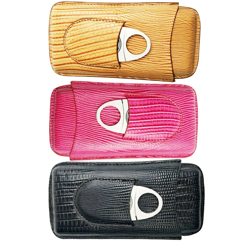 Портативный чехол для сигар хьюмидор 3 шт. тубы крокодиловый узор кожаный