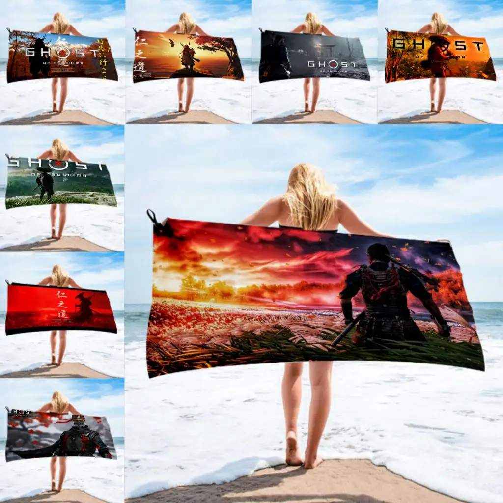 Пляжное полотенце из микрофибры с принтом призрака цушимы | Спорт и развлечения