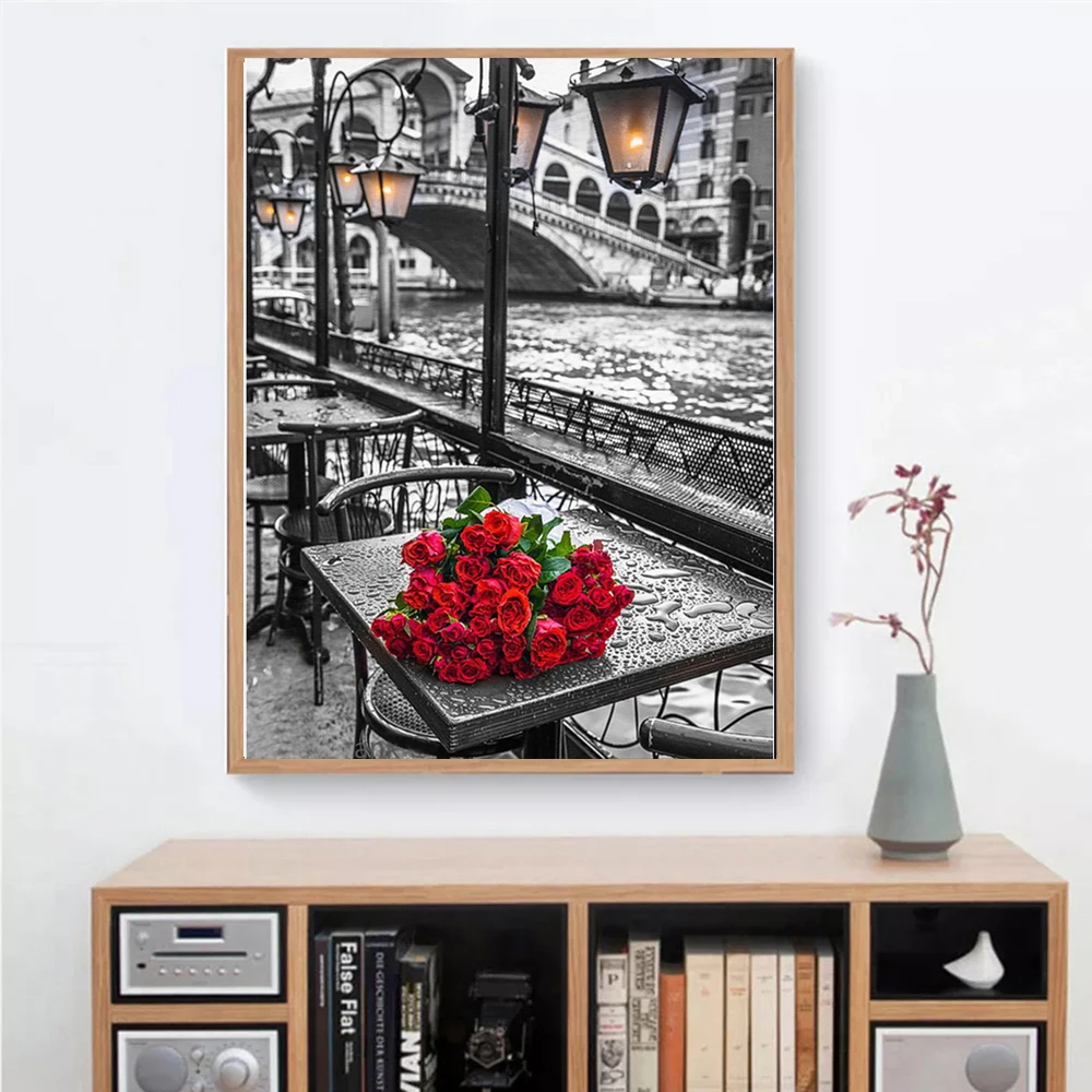 Алмазная 5D живопись сделай сам вышивка крестиком алмазная пейзаж Эйфелева башня