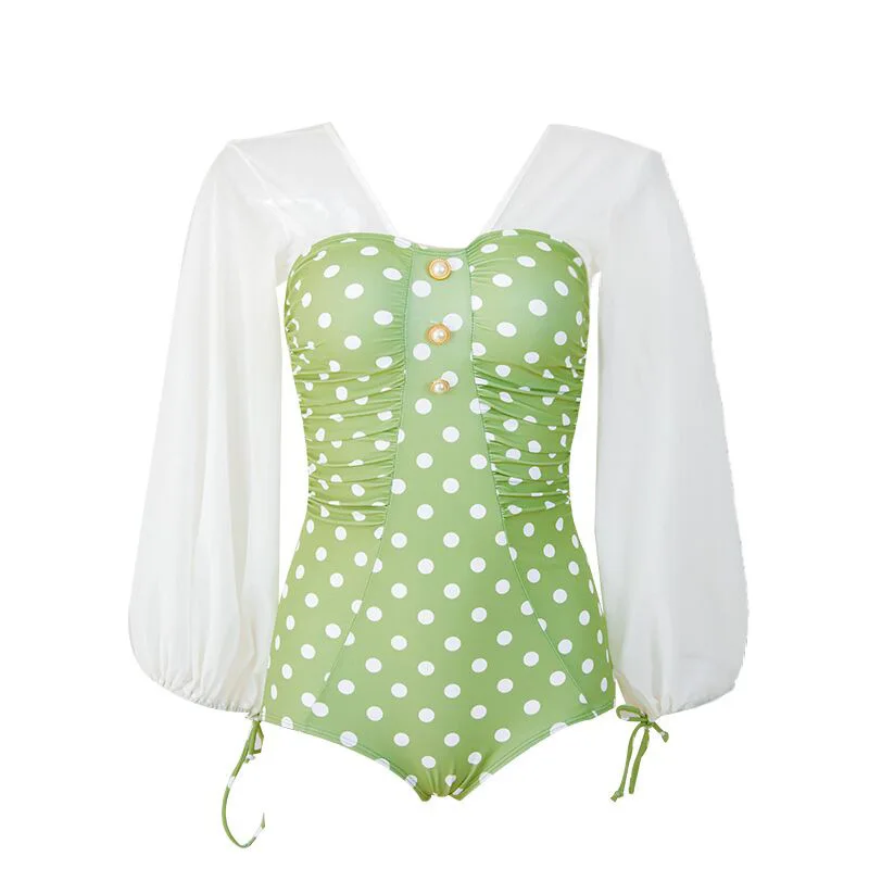 Женский костюм для плавания и серфинга из полиэстера с высокой талией длинным