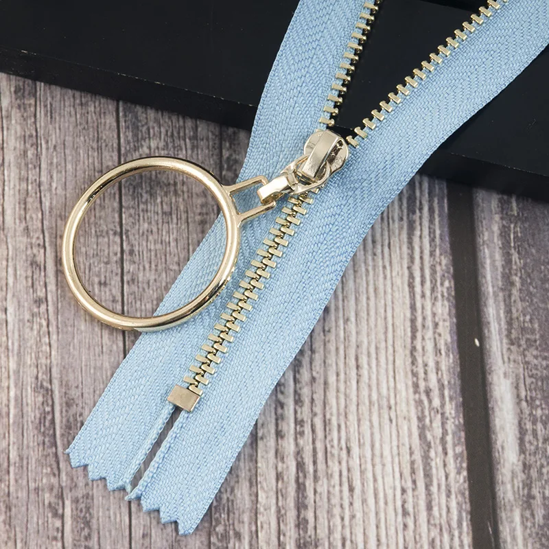 lightbluegold 2/5 шт Meetee автоматический замок 3# Металлические молнии 20 см закрытые молнии для шитья сумки, юбка DIY аксессуары для одежды ZA152 - Цвет: lightbluegold