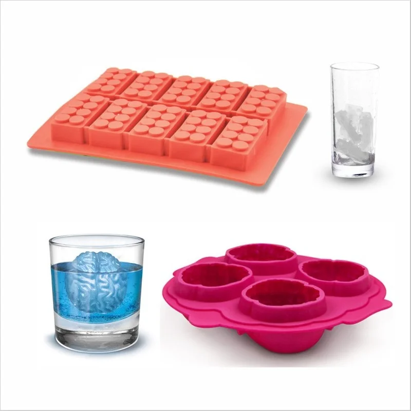 

Horror Brain Lego Building Blocks Ice Tray Creative Ice Mold DIY Ice Box Frozen Ice Cube Mold Ice Tray