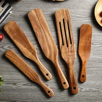 teak wooden kitchen utensil set turner spatula acacia spurtle kitchen sets non stick wooden cooking utensils slotted spatula set