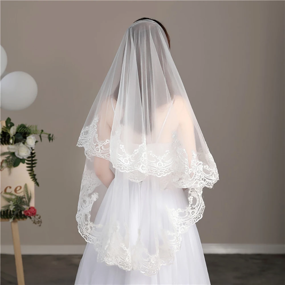 2020 новая красивая однослойная кружевная свадебная мягкая фата Molans 1 5 метров