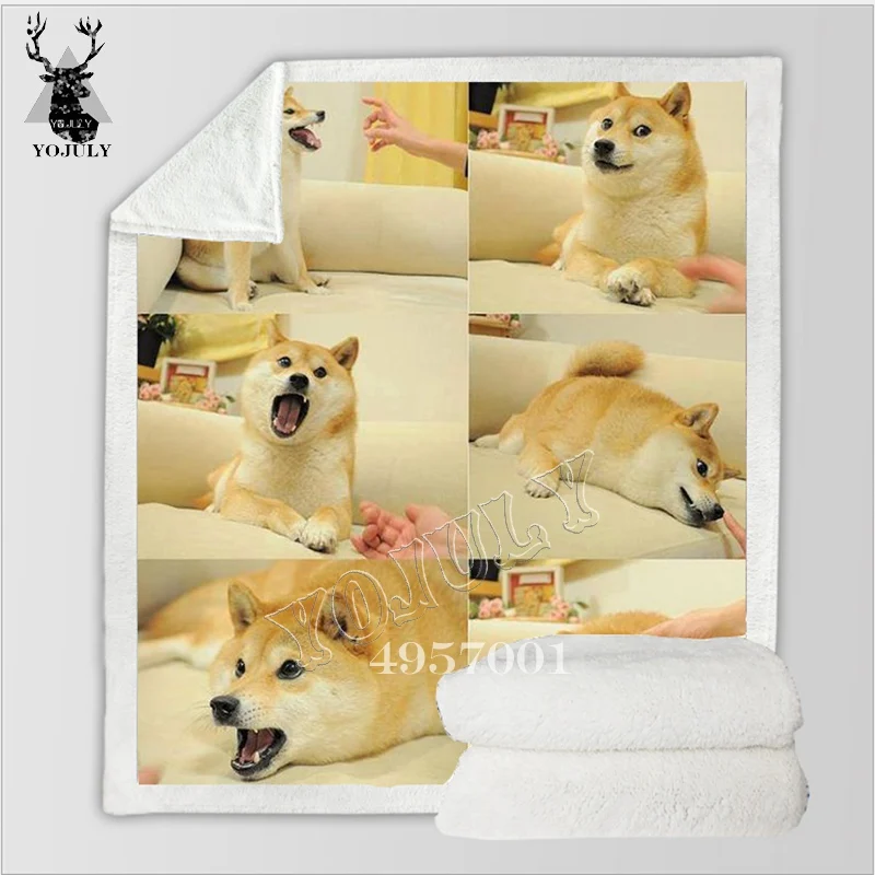 3D Pet Dog коллекция шерпа одеяло 3d принт животных Мопс плюшевое бульдог Хаски добер