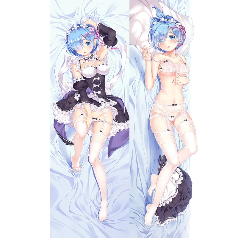 

Japan Anime Re: cero kara Hajimeru Isekai Seikatsu Rem Ram Dakimakura funda de almohada grande Otaku personalizado cojn