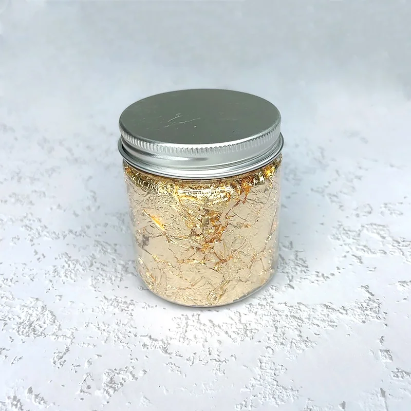 1 бутылка декоративных хлопьев с золотыми листьями 3 г золотой серебряный