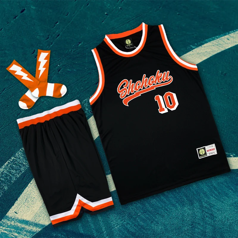 

Anime Slam Dunk Shohoku Sakuragi 10# Basketball Jersey Costume DIY Fashion Uniform Cosplay Suit Breathable Sports T Shirt Set