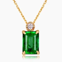 small emerald gemstones diamonds pendant necklaces for women 14k gold color choker green crystal jewelry bague fashion gifts