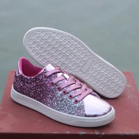 women vulcanize shoes sneakers bling shoes girl glitter casual female breathable lace up outdoor sport shoes zapatos de mujer yu
