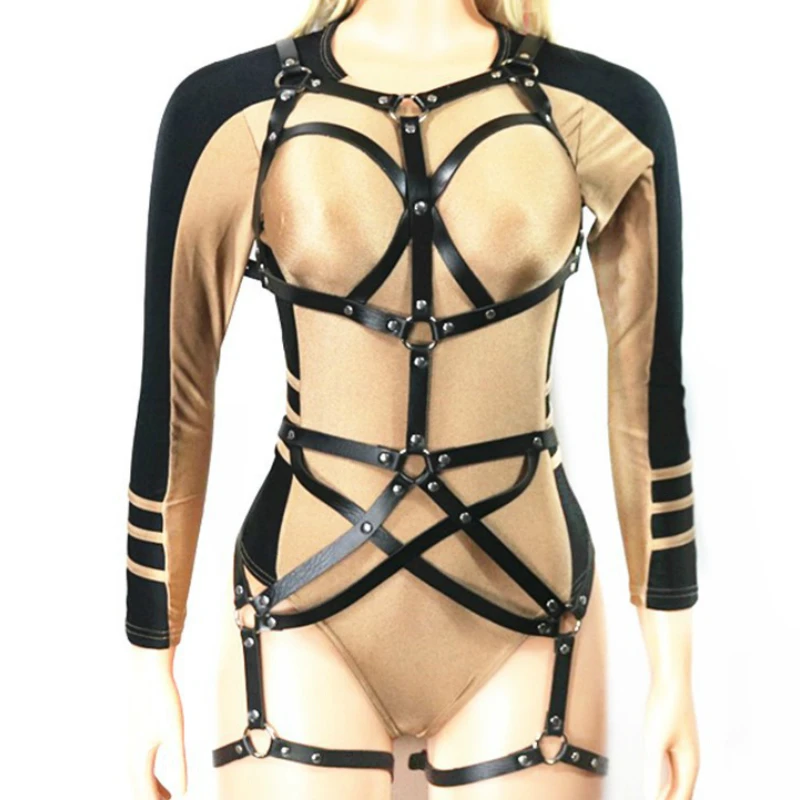 Сексуальное нижнее белье 2 шт. кожаные ремни женский бюстгальтер подвязки