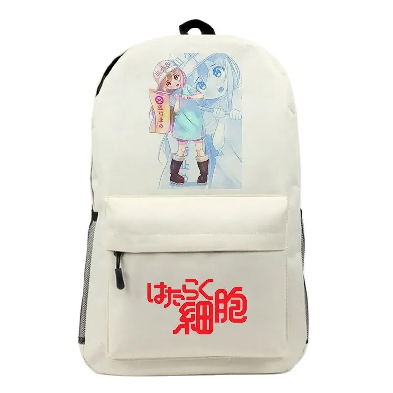 

Unisex Anime Cartoon Cells at Work! Red Blood Cell Seqkeqkyuu Platelet Travel Rucksack Casual Schoolbag Student Backpacks