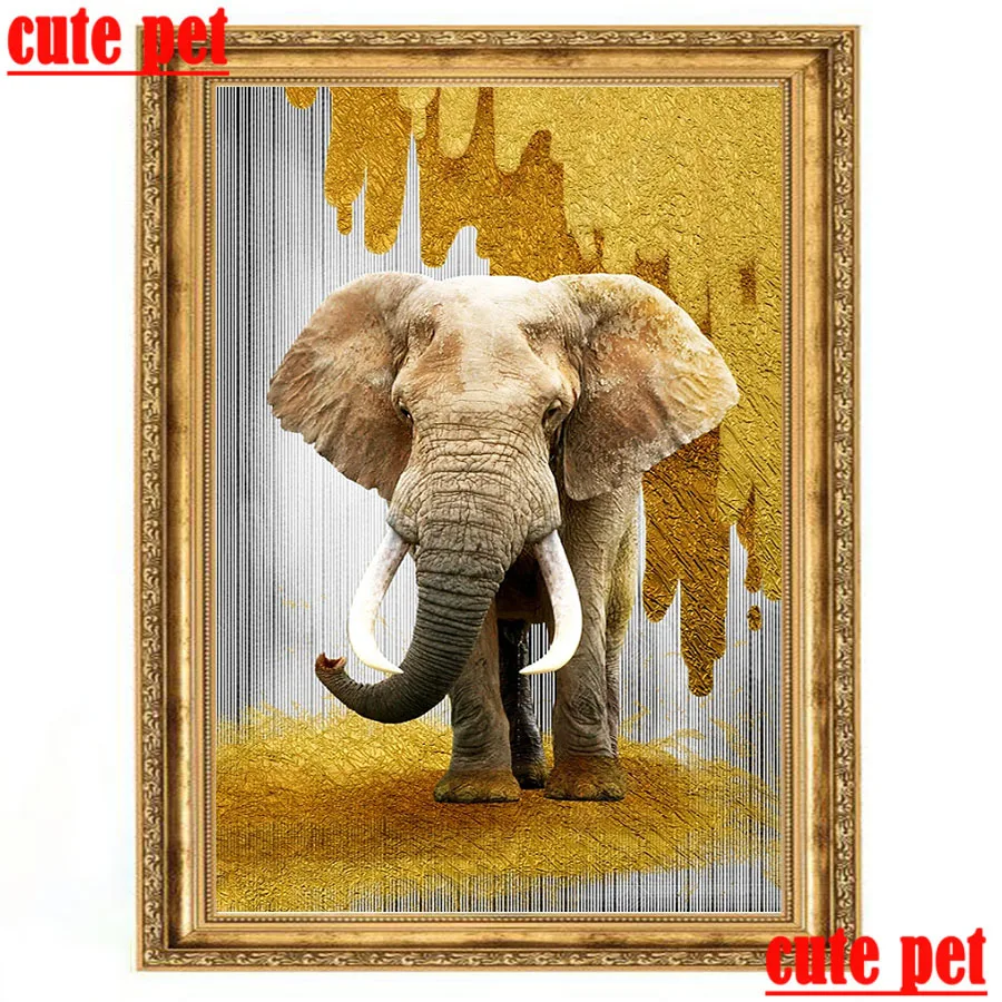 

DIY Diamond Painting Wallpaper Elephant animal 5D cross stitches full drill Gift Embroidery Home Decor Diamond Mosaic No Frame